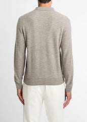 Plush Cashmere Johnny-Collar Polo in Cashmere | Vince on sale