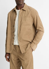 Italian Cotton Corduroy Button-Front Shirt in Long Sleeve | Vince near me