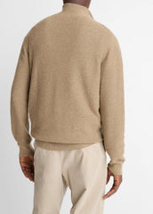 Geo-Jacquard Wool-Blend Quarter-Zip Sweater in Crew Neck | Vince on sale