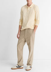 Jacquard-Stripe Cotton Long-Sleeve Polo Shirt in Long Sleeve | Vince Online