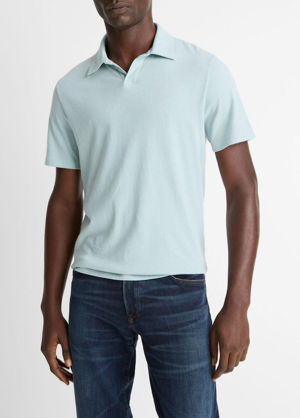 Cotton Johnny-Collar Polo Shirt in Henleys & Polos | Vince sale