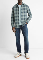 Big Sky Plaid Cotton Button-Front Shirt in Long Sleeve | Vince US