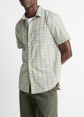 Polson Plaid Cotton Short-Sleeve Button-Front Shirt in Short Sleeve | Vince near me