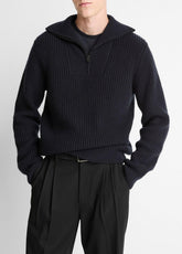 Heirloom Shaker Wool-Cashmere Quarter-Zip Sweater in Quarter Zip | Vince US