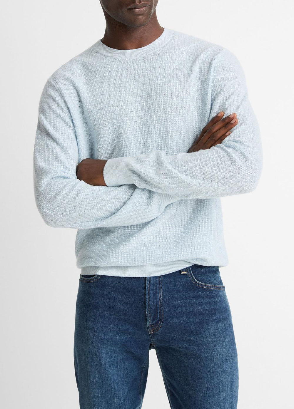 Geo-Jacquard Wool-Blend Crew Neck Sweater in Crew Neck | Vince Online