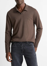 Milano Pima Cotton-Blend Johnny-Collar Shirt in Long Sleeve | Vince sale