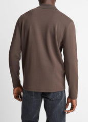 Milano Pima Cotton-Blend Johnny-Collar Shirt in Long Sleeve | Vince sale