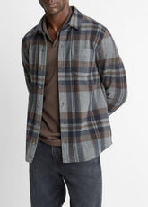 Plaid Cotton-Blend Shirt Jacket in Shirt Jackets | Vince Online