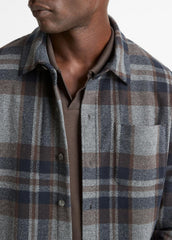Plaid Cotton-Blend Shirt Jacket in Shirt Jackets | Vince Online