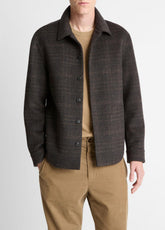 Plaid Splittable Wool-Blend Shirt Jacket in Shirt Jackets | Vince outlet