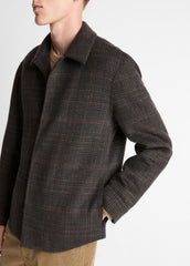 Plaid Splittable Wool-Blend Shirt Jacket in Shirt Jackets | Vince outlet