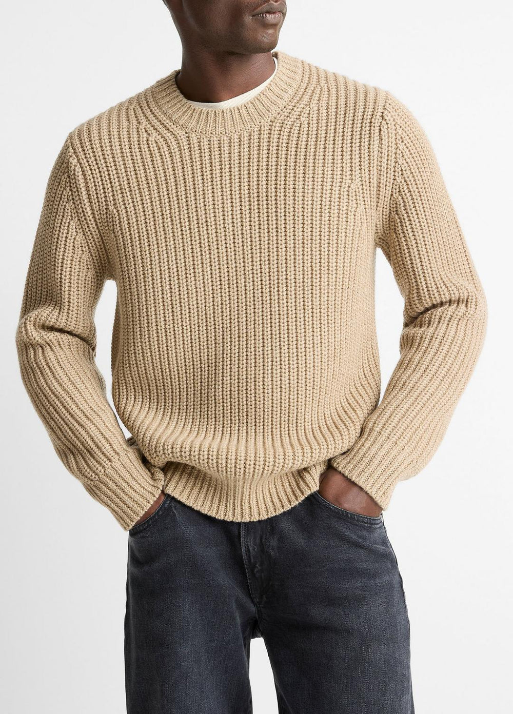 Utility Shaker Merino Wool Sweater in Crew Neck | Vince near me