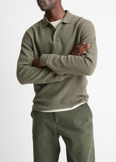 Basket-Weave Cotton Long-Sleeve Polo Shirt in Henleys & Polos | Vince sale