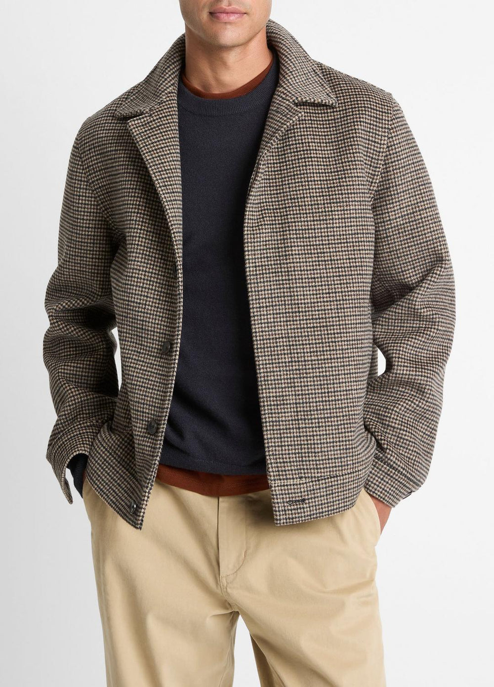 Houndstooth Bomber Jacket in Jackets | Vince on sale