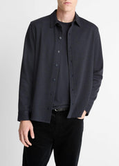 Herringbone Cotton-Blend Button-Front Shirt in Long Sleeve | Vince US