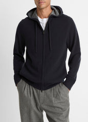 Cashmere Zip-Front Hoodie in Cashmere | Vince US