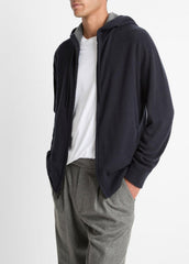 Cashmere Zip-Front Hoodie in Cashmere | Vince US