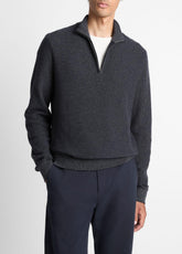 Geo-Jacquard Wool-Blend Quarter-Zip Sweater in Quarter Zip | Vince on sale