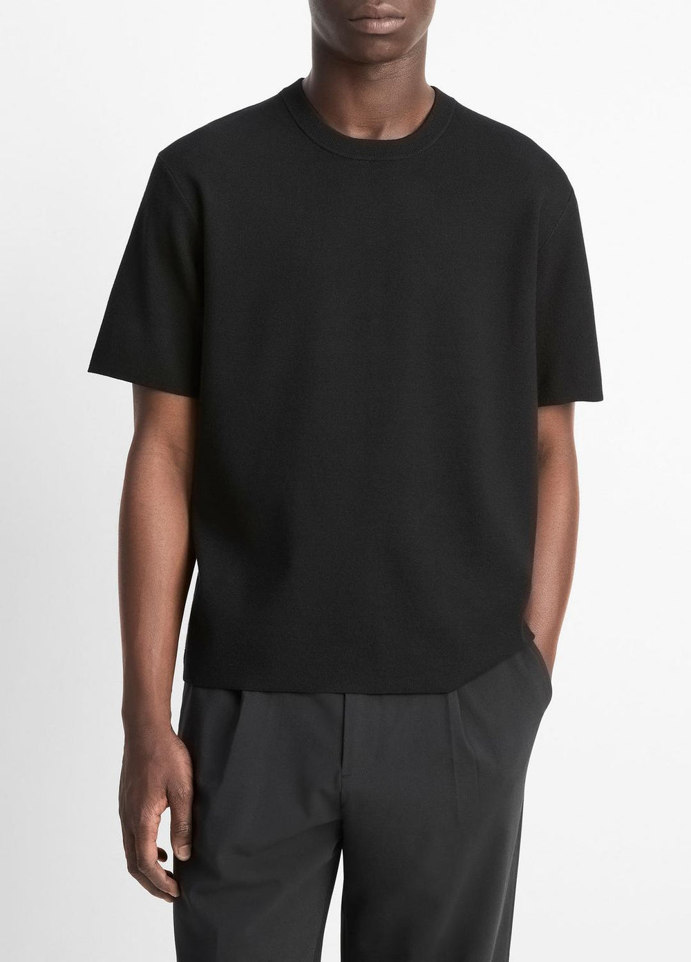 Milano Short-Sleeve Crew Neck Sweater in Crew Neck | Vince US