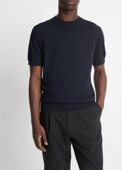 Featherweight Merino Wool-Cashmere Short-Sleeve Sweater in Crew Neck | Vince sale