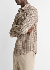 Great Falls Plaid Cotton Button-Front Shirt in Long Sleeve | Vince near me