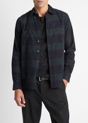 Holme Plaid Cotton Button-Front Shirt in Long Sleeve | Vince outlet