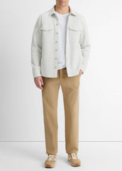 Double-Knit Cotton-Blend Piqué Shirt Jacket in Shirt Jackets | Vince for sale