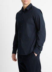 Stretch-Cotton Poplin Shirt in Long Sleeve | Vince US