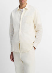 Cotton Chambray Button-Front Shirt in Long Sleeve | Vince Online