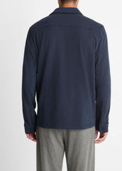 Sueded Cotton Jersey Button-Front Shirt in Long Sleeve | Vince outlet