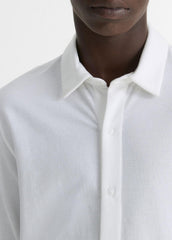 Cotton Piqué Button-Front Shirt in Long Sleeve | Vince Online