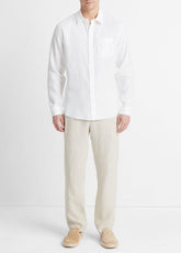 Linen Long-Sleeve Shirt in Long Sleeve | Vince near me