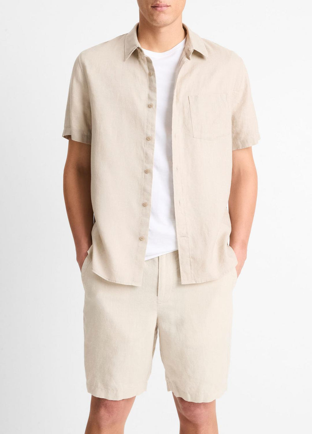 Linen Short-Sleeve Shirt in Short Sleeve | Vince sale