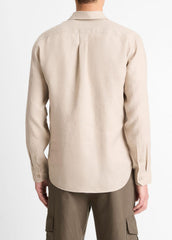 Linen Long-Sleeve Shirt in Long Sleeve | Vince on sale