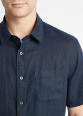 Linen Short-Sleeve Shirt in Short Sleeve | Vince US