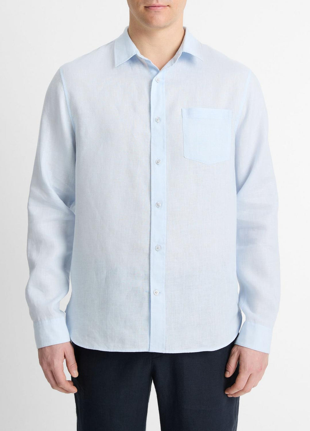 Linen Long-Sleeve Shirt in Long Sleeve | Vince Online