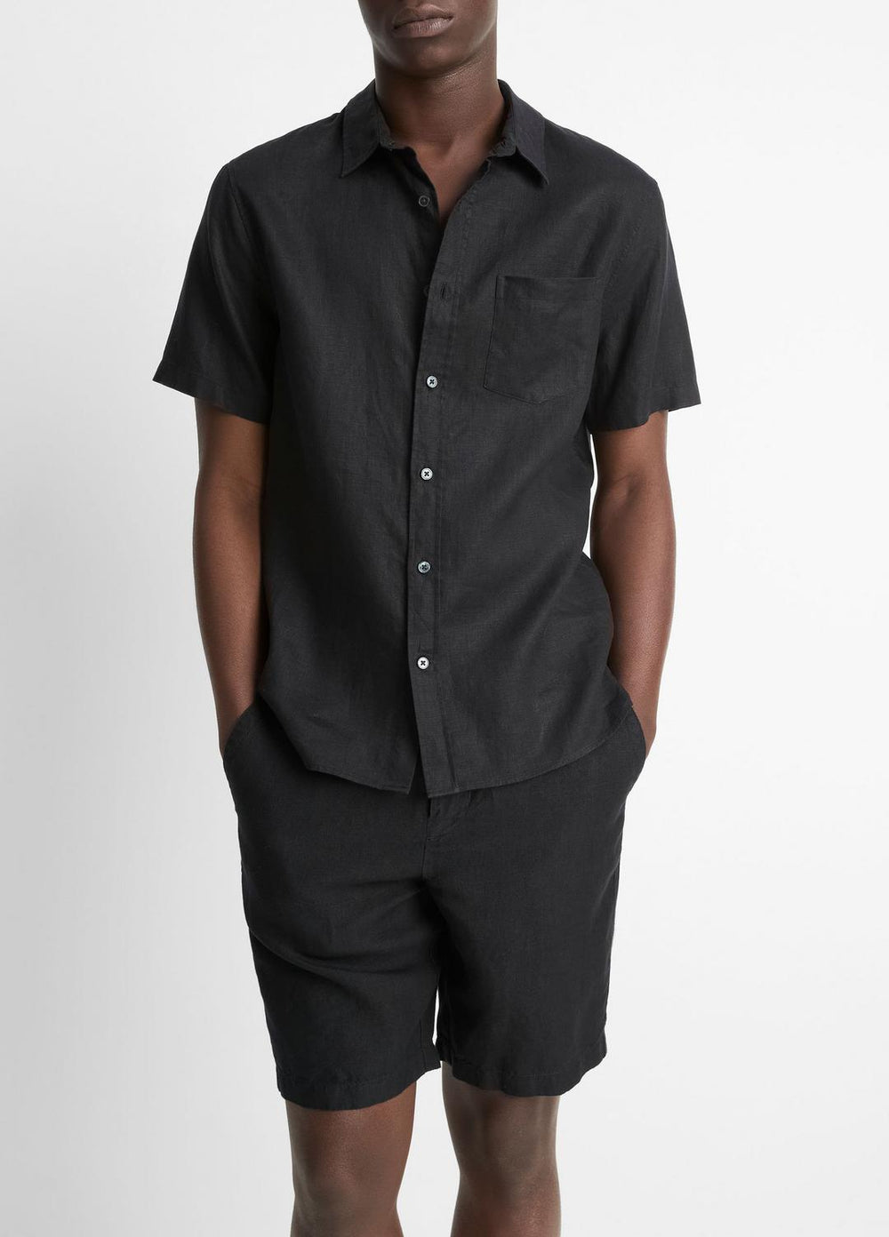 Linen Short-Sleeve Shirt in Short Sleeve | Vince discount