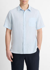 Linen Short-Sleeve Shirt in Short Sleeve | Vince near me