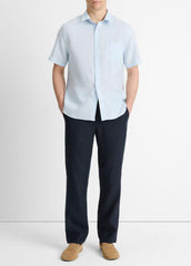 Linen Short-Sleeve Shirt in Short Sleeve | Vince near me
