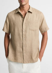 Linen Short-Sleeve Shirt in Long Sleeve | Vince on sale