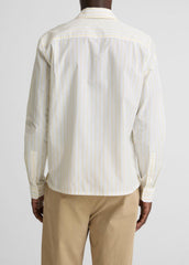 Striped Cotton-Blend Poplin Button-Front Shirt in Long Sleeve | Vince outlet