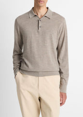 Featherweight Merino Wool-Cashmere Polo Sweater in Long Sleeve | Vince on sale