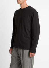 Sueded Jersey Long-Sleeve Pocket T-Shirt in Long Sleeve | Vince Online