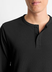 Garment Dye Cotton Long-Sleeve Henley in Henleys & Polos | Vince sale