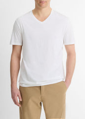 Pima Cotton V-Neck T-Shirt in Short Sleeve | Vince on sale