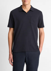 Cotton-Blend Johnny-Collar Polo Shirt in Short Sleeve | Vince discount