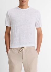 Linen Crew Neck T-Shirt in Short Sleeve | Vince for sale