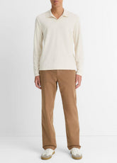 Milano Pima Cotton-Blend Johnny-Collar Shirt in Long Sleeve | Vince US