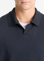 Milano Pima Cotton-Blend Johnny-Collar Shirt in Long Sleeve | Vince Online