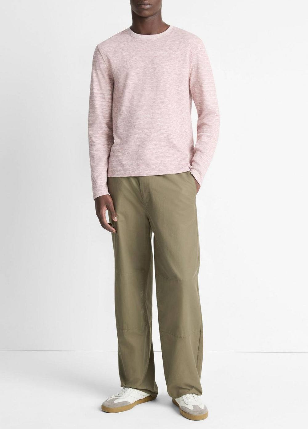 Space-Dye Cotton-Blend Long-Sleeve T-Shirt in Long Sleeve | Vince outlet